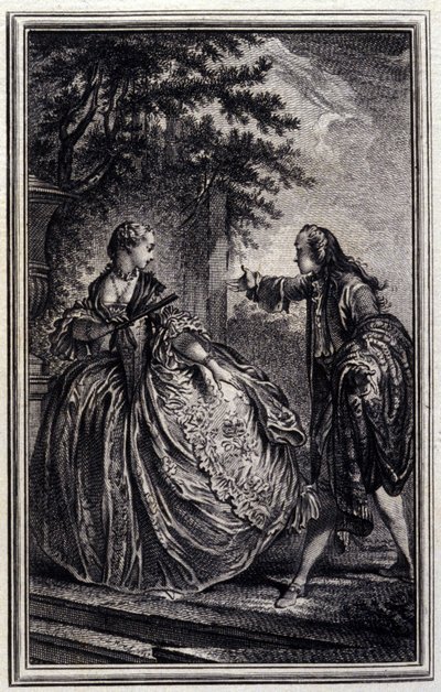Nicaise - i "" Fortællinger og noveller i vers "" af Jean La Fontaine. 1776. Illustration af P.P. Choffard. af Pierre Philippe Choffard