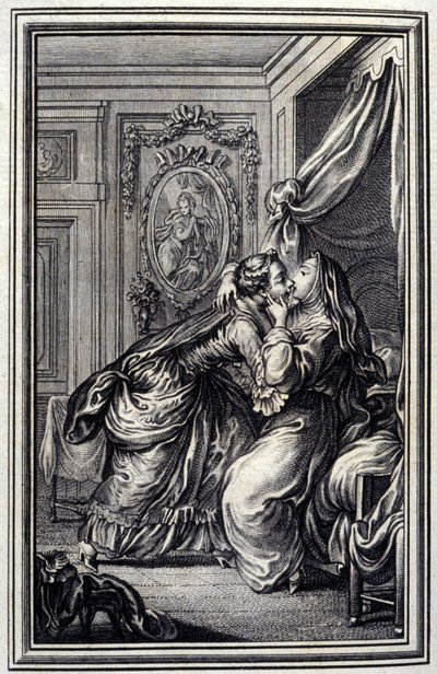 The Couturiere - i ""Fortællinger og noveller på vers"" af Jean La Fontaine. 1776. Illustration af P.P. Choffard. af Pierre Philippe Choffard