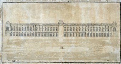 Arkitektur: "Projekt af Place Royale for Marseille, indvendig forhøjning" 1686 (tegning) af Pierre Puget