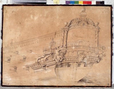 Bagsiden af skibet "Paris". (tegning) af Pierre Puget