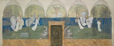 Et forberedende maleri til The Inspiring Muses acclaim the Genius, Messenger of Light, 1895 af Pierre Puvis de Chavannes