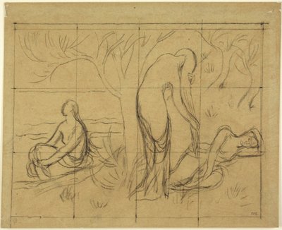 Kompositionsstudie af Pierre Puvis de Chavannes