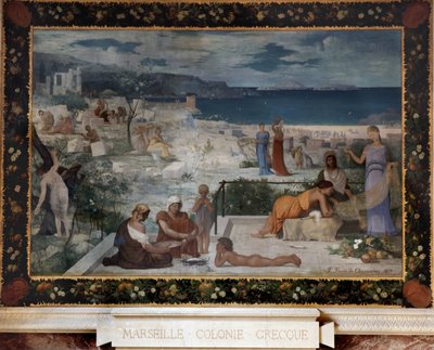 Marseille - græsk koloni (olie på lærred, marouflee på væggen) af Pierre Puvis de Chavannes