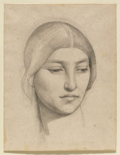 Studie af en kvindes hoved af Pierre Puvis de Chavannes