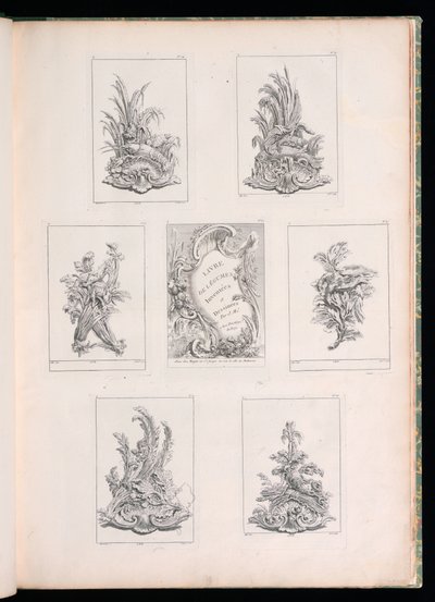 Ornament Design med to døde fugle liggende på Acanthus gren, fra Livre de Legumes af Pierre Quentin Chedel