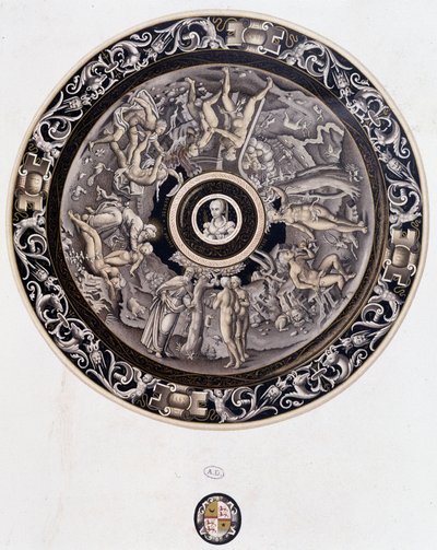 Porcelænstallerken fra det 16. århundrede, der repræsenterer Genesis af Pierre Reymond, Limoges af Pierre Reymond