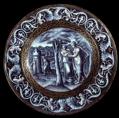 Venus og Psyche-plade i emalje malet af Pierre Reymond (1513-1584) 1500-tallet af Pierre Reymond