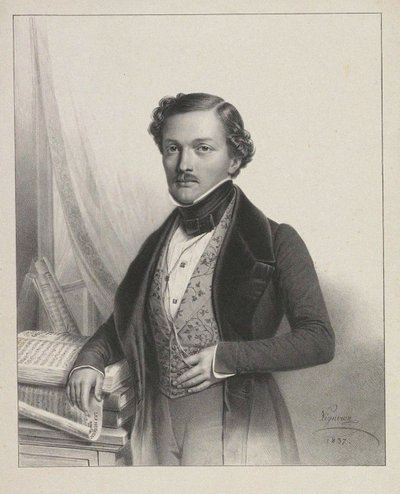 Portræt af sangeren Gilbert-Louis Duprez 1806-1896, 1837 af Pierre Roch Vigneron