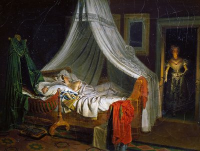 Return from dance, maleri af Pierre Roch Vigneron (1789-1872), olie på lærred, 24,4x32,5 cm, Frankrig af Pierre Roch Vigneron