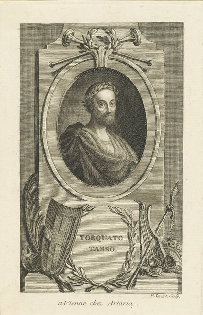 Portræt af Torquato Tasso 1544-1595, ca 1770. af Pierre Savart