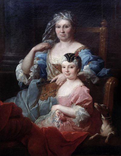 Portræt af Madame Poulhariex og hendes datter af Pierre Subleyras