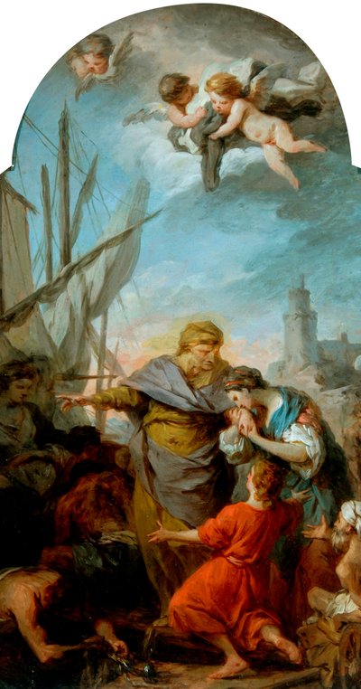 The Embarkation of St Paula for the Holy Land, c.1738-39 (olie på lærred) af Pierre Subleyras