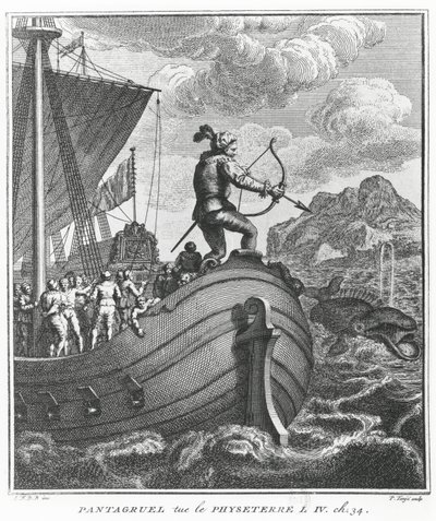 Pantagruel dræber Physeter, illustration fra 