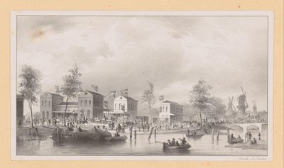 Stationsbygninger ved Rhinbanen i Amsterdam af Pierre Tetar van Elven (possibly)