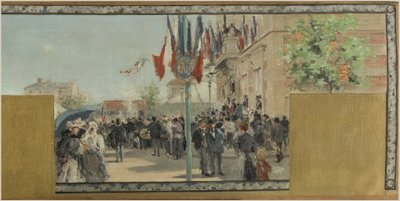 Skitse til Bagnolets rådhus: Sommer. Bagnolet-festivalen på dagen for kroningen af rosien af Pierre Vauthier
