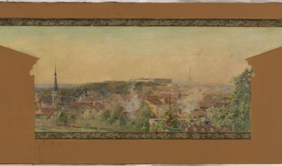 Skitse til forsamlingshuset i Vanves: Panorama af Vanves af Pierre Vauthier