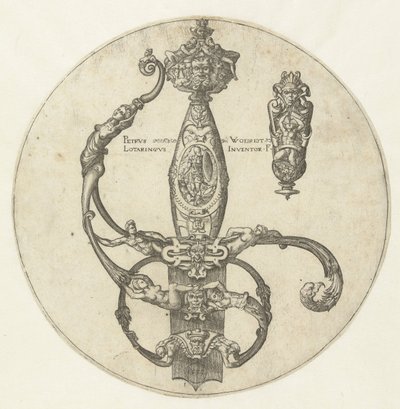 Design til grebet af et sværd af Pierre Woeiriot (II)