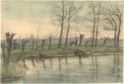 Amsterdams skyline set fra vest af Piet Mondrian