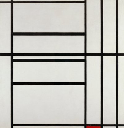 Komposition nr. 1 med gråt og rødt 1938, af Piet Mondrian (1872-1944), olie på lærred af Piet Mondrian