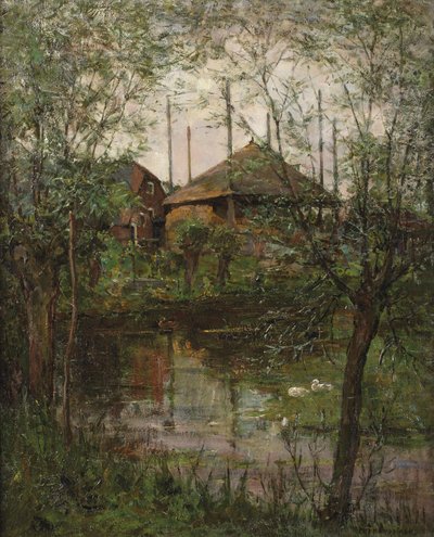 Høstak med piletræer, ca. 1897-98 (olie på lærred) af Piet Mondrian