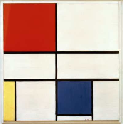 Sammensætning C; Sammensætning nr. III; Sammensætning med rød, Ge af Piet Mondrian