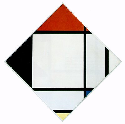 Pastillkomposition i rød, sort, blå og gul, 1925 af Piet Mondrian