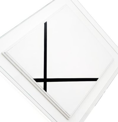 Pastillkomposition med to linjer (olie på lærred) af Piet Mondrian