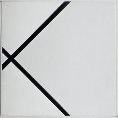 Pastillkomposition med to linjer af Piet Mondrian