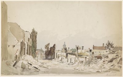 Ruinerne ved Bodegraven efter branden i juni 1870 af Piet Schipperus