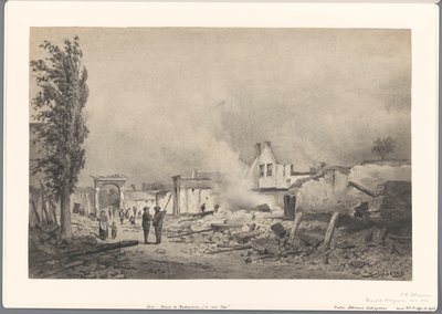 Ruiner af Bodegraven efter branden den 31. maj 1870 af Piet Schipperus