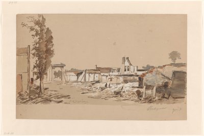 Ruiner af Bodegraven efter branden den 31. maj 1870 af Piet Schipperus