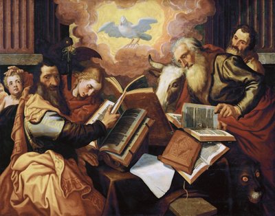 De fire evangelister - Pieter Aertsen, dit Lange Pier (1508-1575). Olie på træ, ca 1560-1565. Mål: 113x143 cm. Kunsthistorisk museum, Vienne af Pieter Aertsen
