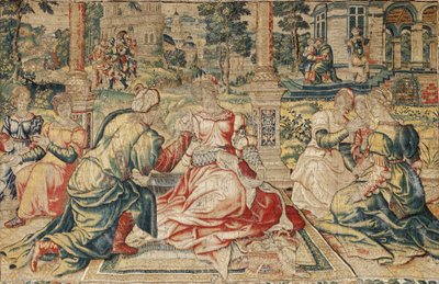 Mark Antony og Cleopatra Tapestry af Pieter (attr. to) Coecke van Aelst