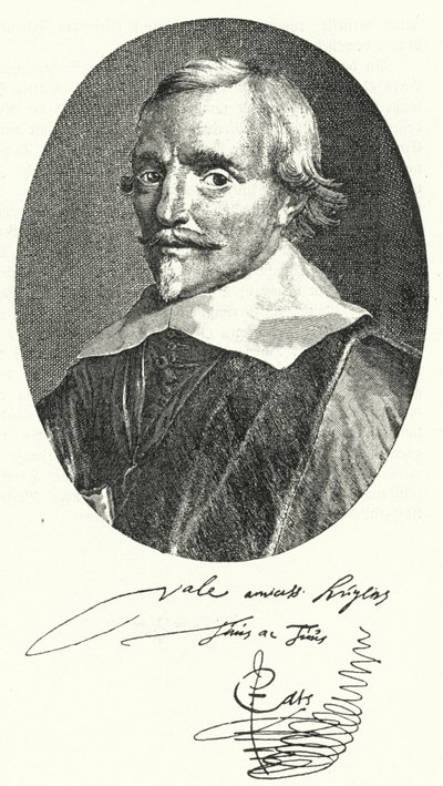 Jacob Cats, hollandsk digter og diplomat (gravering) af Pieter (attr.to) Dubordieu