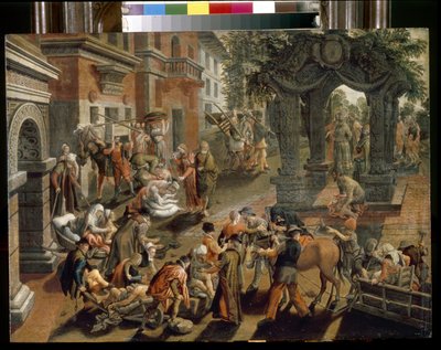 Apostlene Peter og Johannes. (Apostlen Peter og Johannes). Maleri af Pieter Aertsen (1508-1575), olie på træ af Pieter Aertsen