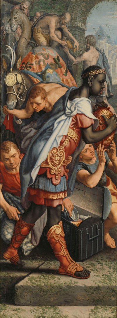 Vinge af en altertavle med tilbedelse af Magi, på bagsiden er Præsentation i templet af Pieter Aertsen