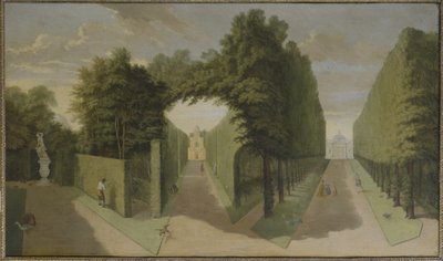 Udsigt over gyderne i Bagnio og Comed Building, Chiswick Villa (olie på lærred) af Pieter Andreas Rysbrack