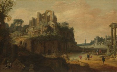 Romersk landskab med ruiner af Pieter Anthonisz van Groenewegen