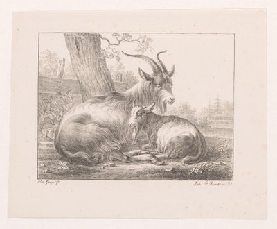 Ged og ged i landskab af Pieter Bartholomeusz. Barbiers