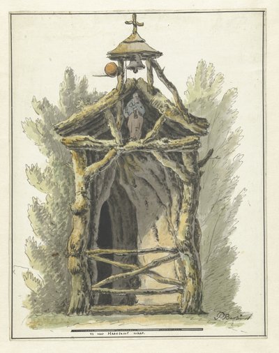 Eremitage med statue af en helgen af Pieter Bartholomeusz. Barbiers
