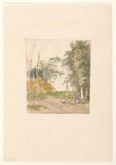 Landskab med høns langs vejen af Pieter Bartholomeusz. Barbiers