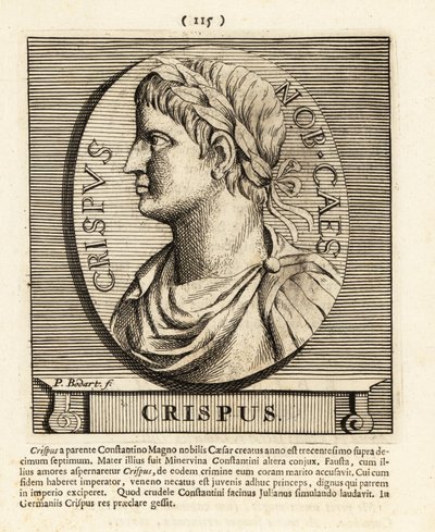 Flavius Julius Crispus, søn af den romerske kejser Konstantin den Gre, 1724 (stik) af Pieter Bodart