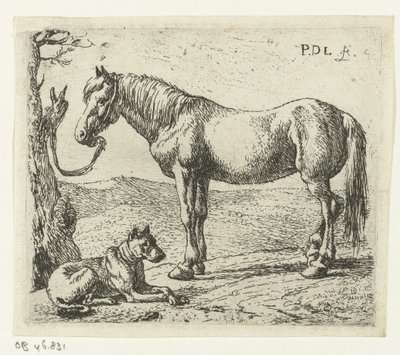 Hest og hund på en eng Heste (serietitel) af Pieter Bodding van Laer