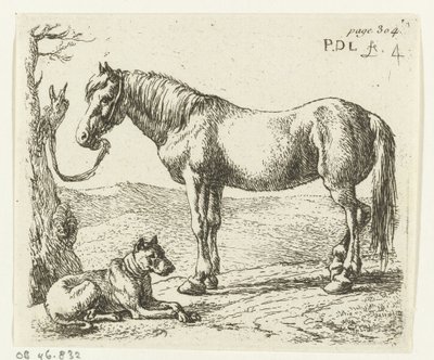 Hest og hund på en eng Heste (serietitel) af Pieter Bodding van Laer