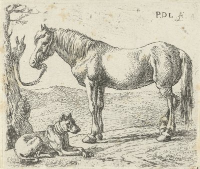 Hest og hund på en eng Heste (serietitel) af Pieter Bodding van Laer