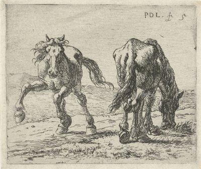 To heste på en eng Heste (serietitel) af Pieter Bodding van Laer