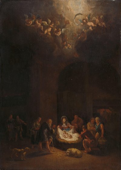 Hyrdernes tilbedelse af Pieter Bout (attributed to)
