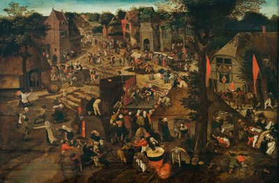 En landsbymesse (Landsbyfestival til ære for Saint Hubert og Saint Anthony) af Pieter Breughel the Younger