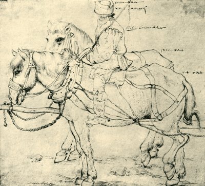 Rytter og to heste, 1559-1563, 1943. af Pieter Bruegel the Elder