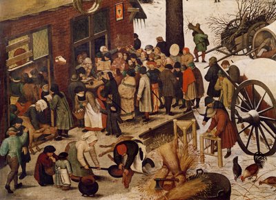 Folketællingen i Betlehem, detalje af folketællingskontoret af Pieter Bruegel the Elder
